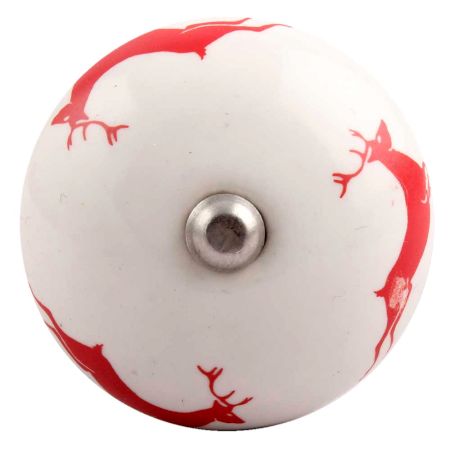 Red Runing  Rein Deer Pattern Ceramic Wine Stopper